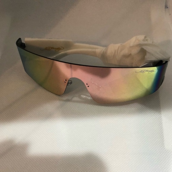 Ed Hardy frameless reflective futuristic love kills slowly shield sunglasses new main image 6